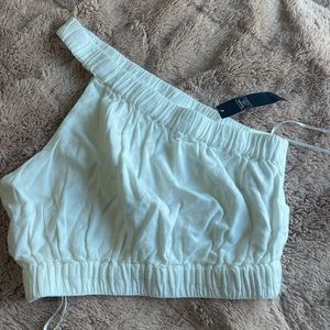 White One Shoulder Tank